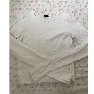 Brandy Melville white longsleeve top One Size